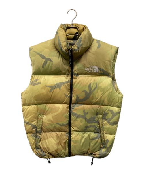 THE NORTH FACE（ザ ノース フェイス）THE NORTH FACE (ザ ノース フェイス) Nuptse Down Vest Jacket(ヌプシ ダウン ベスト ジャケット) センターロゴ Center Logo イエローカモ サイズ:Lの古着・服飾アイテム