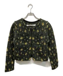 PERVERZE（パーバーズ）の古着「Floral Dot Knit Cardigan(フローラル ドット ニット カーディガン)」｜ブラック