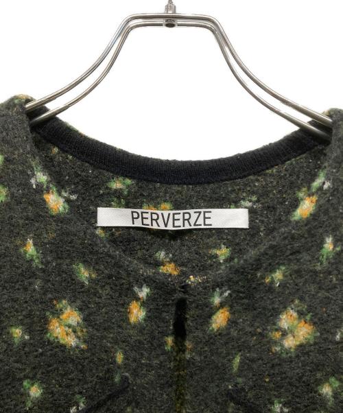 PERVERZE（パーバーズ）PERVERZE (パーバーズ) Floral Dot Knit Cardigan(フローラル ドット ニット カーディガン) ブラック サイズ:Freeの古着・服飾アイテム