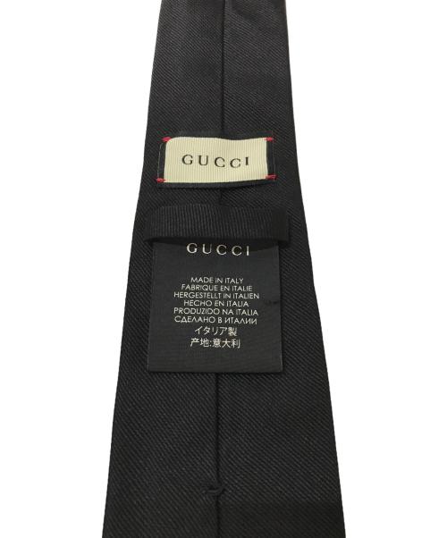 GUCCI（グッチ）GUCCI (グッチ) スネーク刺繍シルクネクタイ ブラック サイズ:なしの古着・服飾アイテム