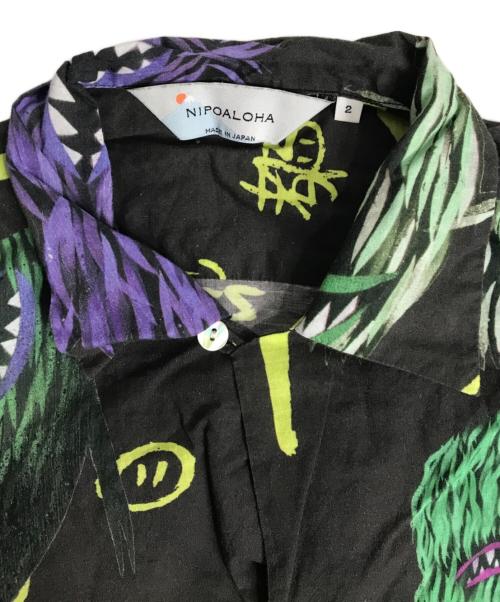 NIPOALOHA（二ポアロハ）NIPOALOHA (二ポアロハ) アロハシャツ ブラック サイズ:2の古着・服飾アイテム