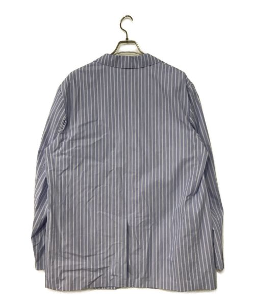 LA BOUCLE（ラ ブークル）la boucle (ラ ブークル) ストライプテーラードジャケット スカイブルー サイズ:2の古着・服飾アイテム