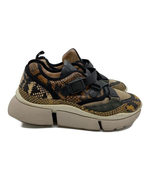 Chloe（クロエ）Chloe (クロエ) SONNIEパイソン型押しスニーカー ベージュ サイズ:36の古着・服飾アイテム