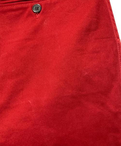 XANDER ZHOU（ザンダーゾウ）XANDER ZHOU (ザンダーゾウ) タックカラーパンツ レッド サイズ:46の古着・服飾アイテム