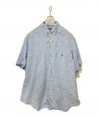 RALPH LAURENラルフローレン）の古着「リネンギンガムチェックシャツ」｜スカイブルー