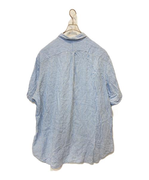 RALPH LAUREN（ラルフローレン）RALPH LAUREN (ラルフローレン) リネンギンガムチェックシャツ スカイブルー サイズ:2XBの古着・服飾アイテム