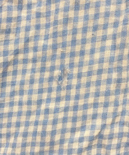 RALPH LAUREN（ラルフローレン）RALPH LAUREN (ラルフローレン) リネンギンガムチェックシャツ スカイブルー サイズ:2XBの古着・服飾アイテム