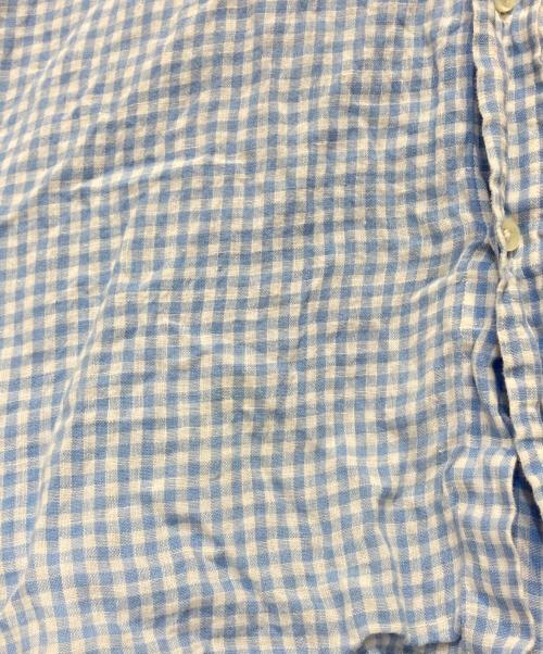RALPH LAUREN（ラルフローレン）RALPH LAUREN (ラルフローレン) リネンギンガムチェックシャツ スカイブルー サイズ:2XBの古着・服飾アイテム