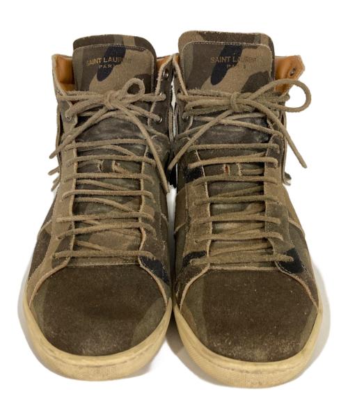 Saint Laurent Paris（サンローランパリ）Saint Laurent Paris (サンローランパリ) フリンジスウェードハイカットスニーカー グリーン サイズ:42 1/2の古着・服飾アイテム