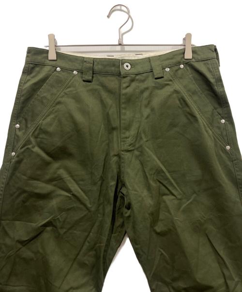 AMICUS ANIMAE（AMICUS ANIMAE）amicus animae (AMICUS ANIMAE) studded twisted pants in militaly グリーン サイズ:XLの古着・服飾アイテム