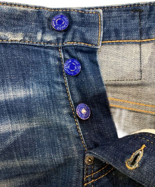 DSQUARED2（ディースクエアード）DSQUARED2 (ディースクエアード) ヴィンテージ加工セクシーツイストジーンデニムパンツ インディゴ サイズ:42の古着・服飾アイテム