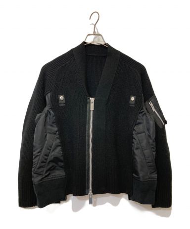 sacai Nylon Twill x Knit Cardigan 未使用品 中古・古着通販】sacai (サカイ) Wool Knit x Nylon Twill Cardigan