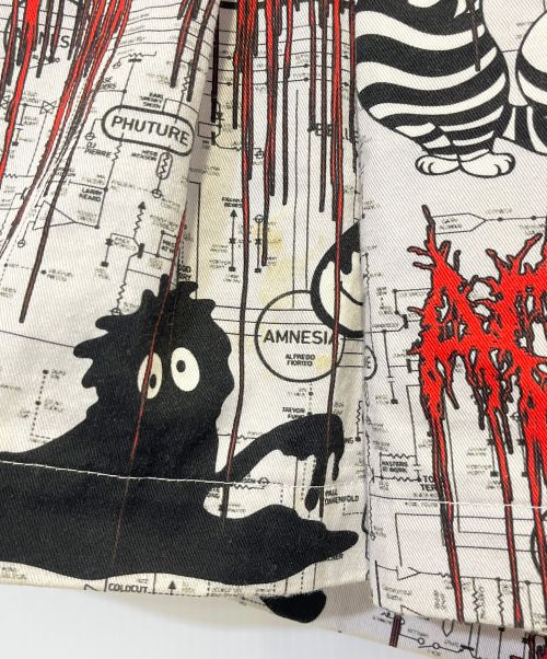 juvenile hall rollcall（ジュヴェナイルホールロールコール）juvenile hall rollcall (ジュヴェナイルホールロールコール) 総柄ハーフパンツ ホワイト サイズ:FITS ALLの古着・服飾アイテム