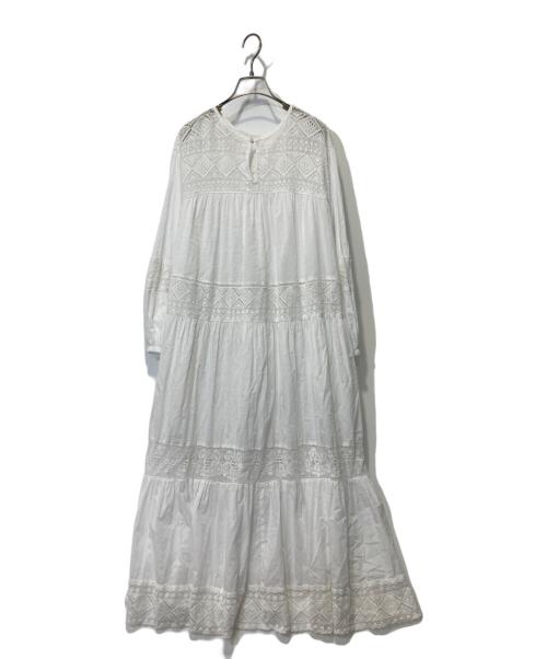 Spick and Span（スピック＆スパン）Spick and Span (スピックアンドスパン) HYU レースギャザーワンピース ホワイト サイズ:-の古着・服飾アイテム