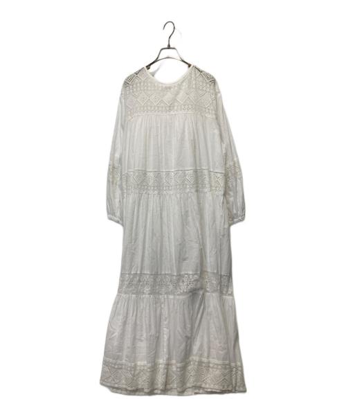 Spick and Span（スピック＆スパン）Spick and Span (スピックアンドスパン) HYU レースギャザーワンピース ホワイト サイズ:-の古着・服飾アイテム