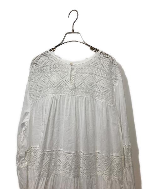 Spick and Span（スピック＆スパン）Spick and Span (スピックアンドスパン) HYU レースギャザーワンピース ホワイト サイズ:-の古着・服飾アイテム