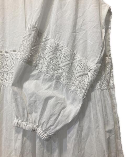 Spick and Span（スピック＆スパン）Spick and Span (スピックアンドスパン) HYU レースギャザーワンピース ホワイト サイズ:-の古着・服飾アイテム