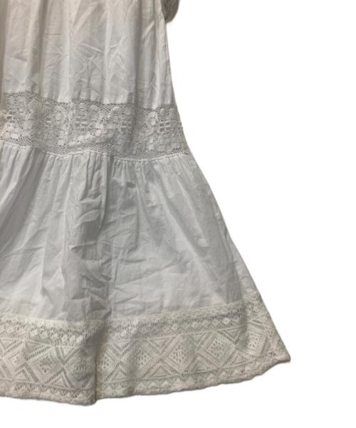 Spick and Span（スピック＆スパン）Spick and Span (スピックアンドスパン) HYU レースギャザーワンピース ホワイト サイズ:-の古着・服飾アイテム