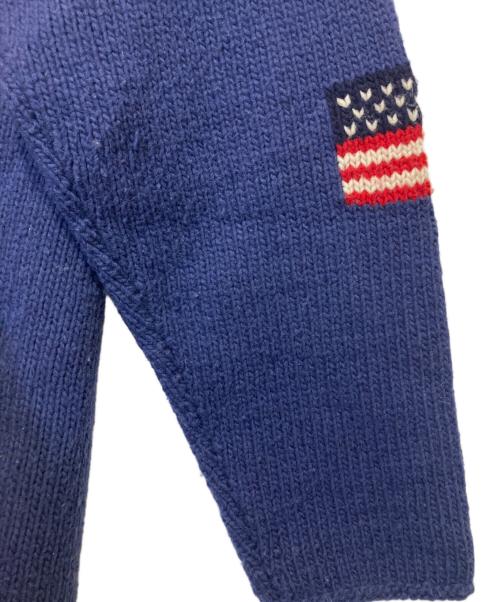 ISHKA（ISHKA）ISHKA (ISHKA) 星条旗エクアドルロールネックニット ネイビー サイズ:one sizeの古着・服飾アイテム