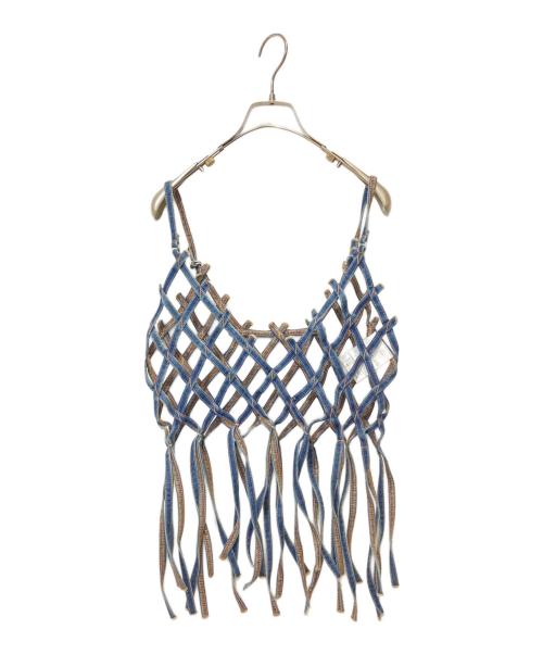 Chika Kisada（チカ キサダ）Chika Kisada (チカ キサダ) デニムレースアップビスチェ ブルー サイズ:Fの古着・服飾アイテム