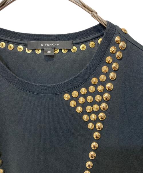 GIVENCHY（ジバンシィ）GIVENCHY (ジバンシィ) スタッズデザインTシャツ ブラック サイズ:XSの古着・服飾アイテム