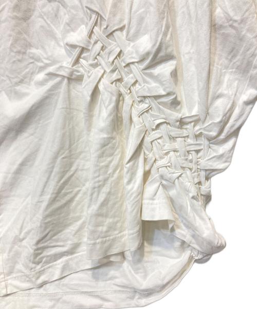 s'yte（サイト）s'yte (サイト) 40/2CottonJersey Lattice Smocking T-shirt ホワイト サイズ:3の古着・服飾アイテム