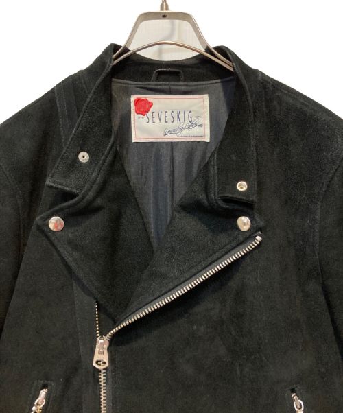 SEVESKIG（セヴシグ）SEVESKIG (セヴシグ) ダブルライダースジャケット ブラック サイズ:表記不明の古着・服飾アイテム