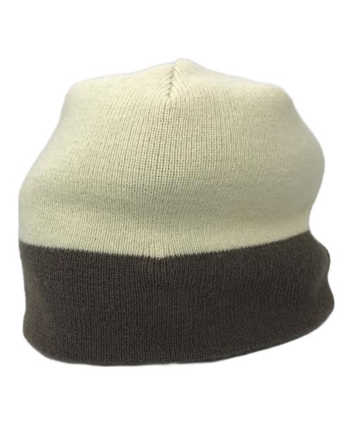 stussy（ステューシー）stussy (ステューシー) CROWN JACQUARD SKULLCAP ホワイト×ブラウンの古着・服飾アイテム