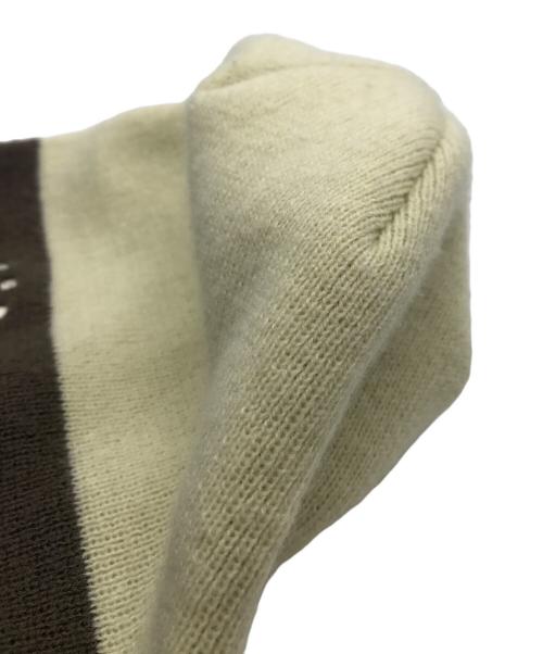 stussy（ステューシー）stussy (ステューシー) CROWN JACQUARD SKULLCAP ホワイト×ブラウンの古着・服飾アイテム