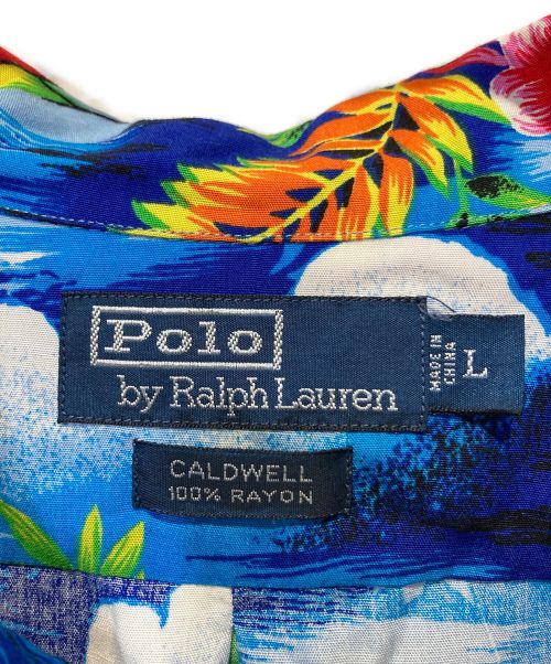 POLO RALPH LAUREN（ポロ・ラルフローレン）POLO RALPH LAUREN (ポロ・ラルフローレン) レーヨン開襟シャツ スカイブルー サイズ:Lの古着・服飾アイテム