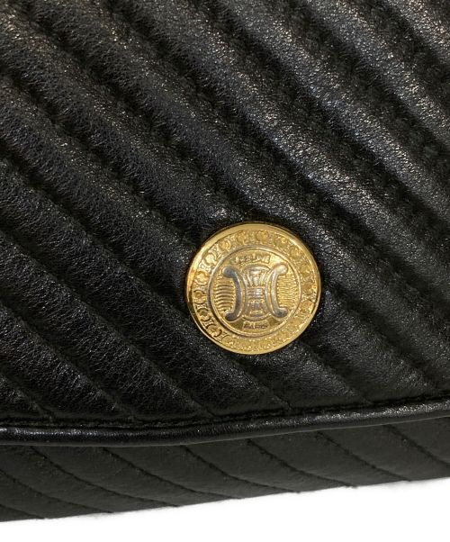 CELINE（セリーヌ）CELINE (セリーヌ) トリオンフチェーンショルダーバッグ ブラックの古着・服飾アイテム