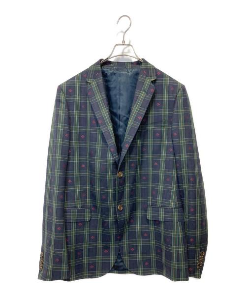 GUCCI（グッチ）GUCCI (グッチ) GREEN BEE モチーフ セットアップ ネイビー×グリーン サイズ:7-54Rの古着・服飾アイテム