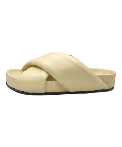 JIL SANDER（ジルサンダー）JIL SANDER (ジルサンダー) クロスサンダル ベージュ サイズ:36の古着・服飾アイテム