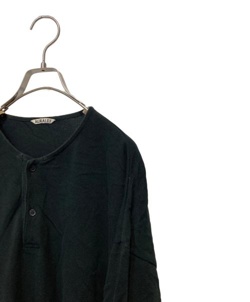 AURALEE（オーラリー）AURALEE (オーラリー) SUPER SOFT PIQUE HENRY NECK ブラック サイズ:5の古着・服飾アイテム