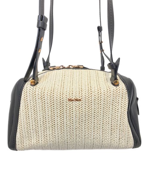 MaxMara（マックスマーラ）MaxMara (マックスマーラ) マリンストローボストンバッグ ブラックの古着・服飾アイテム