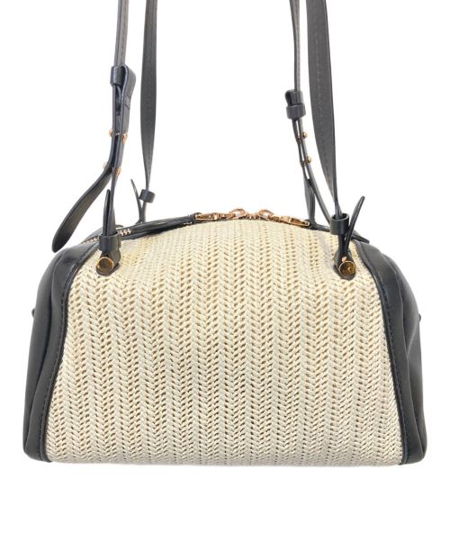 MaxMara（マックスマーラ）MaxMara (マックスマーラ) マリンストローボストンバッグ ブラックの古着・服飾アイテム