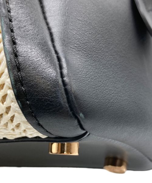 MaxMara（マックスマーラ）MaxMara (マックスマーラ) マリンストローボストンバッグ ブラックの古着・服飾アイテム