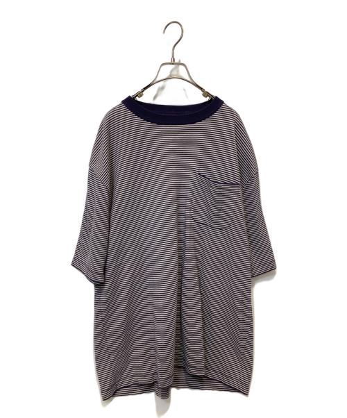 KAPTAIN SUNSHINE（キャプテンサンシャイン）KAPTAIN SUNSHINE (キャプテンサンシャイン) Crewneck Knit Pocket Tee パープル サイズ:40の古着・服飾アイテム