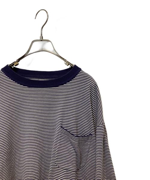 KAPTAIN SUNSHINE（キャプテンサンシャイン）KAPTAIN SUNSHINE (キャプテンサンシャイン) Crewneck Knit Pocket Tee パープル サイズ:40の古着・服飾アイテム