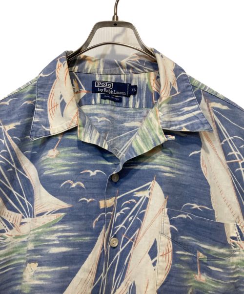 POLO RALPH LAUREN（ポロ・ラルフローレン）POLO RALPH LAUREN (ポロ・ラルフローレン) ヨットオープンカラーシャツ ブルー サイズ:XLの古着・服飾アイテム