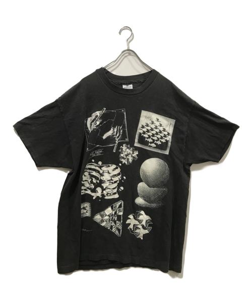 ANDAZIA（アンダジア）ANDAZIA (アンダジア) エッシャーマルチプリントTシャツ ブラック サイズ:XLの古着・服飾アイテム