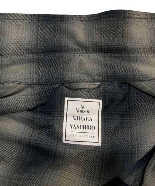 Maison MIHARA YASUHIRO（メゾン ミハラ ヤスヒロ）Maison MIHARA YASUHIRO (メゾン ミハラ ヤスヒロ) スーパービッグチェック長袖シャツ ブラック サイズ:48の古着・服飾アイテム