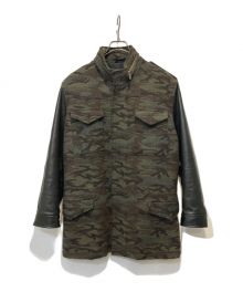 lucien pellat-finet（ルシアン・ペラフィネ）の古着「ホースレザーコンビコート」｜オリーブ