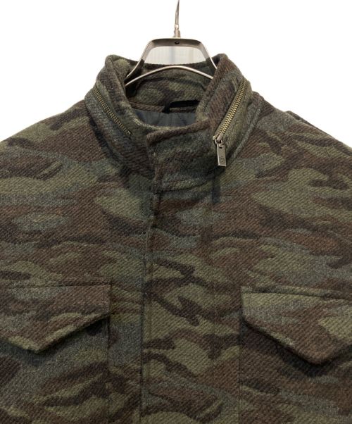 lucien pellat-finet（ルシアン・ペラフィネ）lucien pellat-finet (ルシアン・ペラフィネ) ホースレザーコンビコート オリーブ サイズ:Ⅿの古着・服飾アイテム