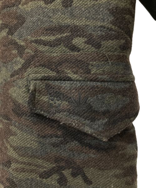 lucien pellat-finet（ルシアン・ペラフィネ）lucien pellat-finet (ルシアン・ペラフィネ) ホースレザーコンビコート オリーブ サイズ:Ⅿの古着・服飾アイテム