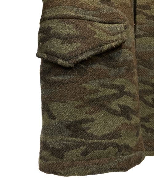 lucien pellat-finet（ルシアン・ペラフィネ）lucien pellat-finet (ルシアン・ペラフィネ) ホースレザーコンビコート オリーブ サイズ:Ⅿの古着・服飾アイテム