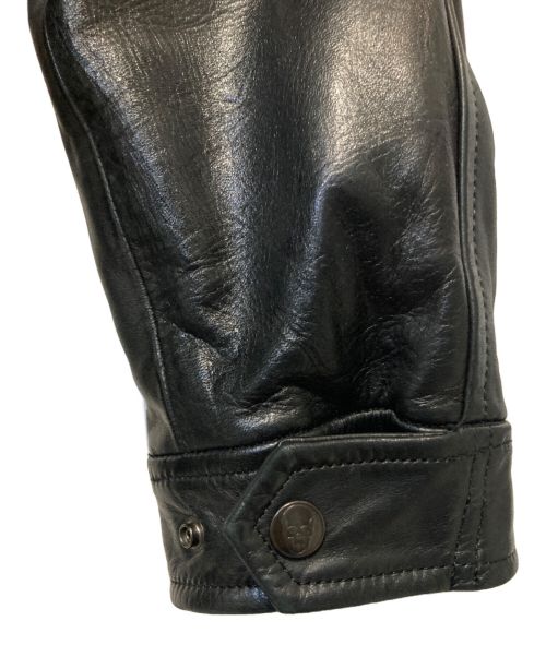 lucien pellat-finet（ルシアン・ペラフィネ）lucien pellat-finet (ルシアン・ペラフィネ) ホースレザーコンビコート オリーブ サイズ:Ⅿの古着・服飾アイテム