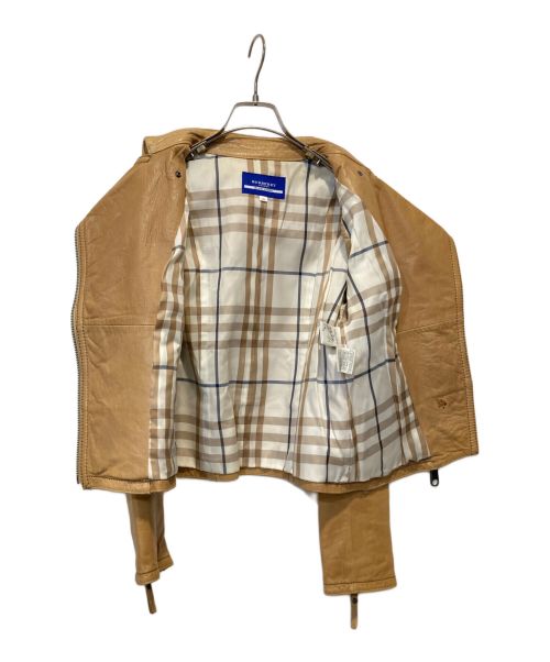 BURBERRY BLUE LABEL（バーバリーロンドンブルーレーベル）BURBERRY BLUE LABEL (バーバリーブルーレーベル) ライダースジャケット ブラウン サイズ:38の古着・服飾アイテム