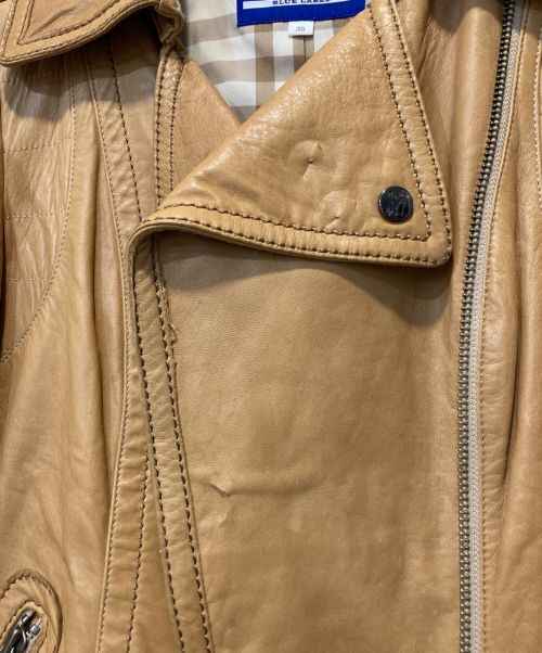 BURBERRY BLUE LABEL（バーバリーロンドンブルーレーベル）BURBERRY BLUE LABEL (バーバリーブルーレーベル) ライダースジャケット ブラウン サイズ:38の古着・服飾アイテム