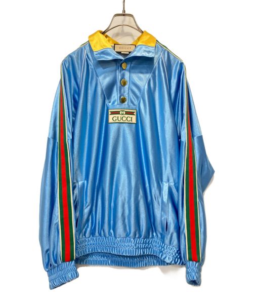 GUCCI（グッチ）GUCCI (グッチ) アームラインフロントアノラックブルゾン ブルー サイズ:XSの古着・服飾アイテム
